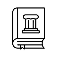 history book icon, back to school line art, education icon - simple black line art icon of history book, symbolizing back to school celebrations. education vector art.