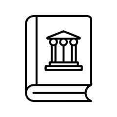 history book icon, back to school line art, education icon - simple black line art icon of history book, symbolizing back to school celebrations. education vector art.