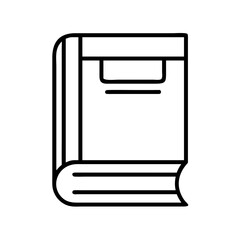 library book icon, back to school line art, education icon - simple black line art icon of library book, symbolizing back to school celebrations. education vector art.