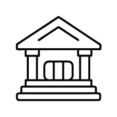 library icon, back to school line art, education icon - simple black line art icon of library, symbolizing back to school celebrations. education vector art.