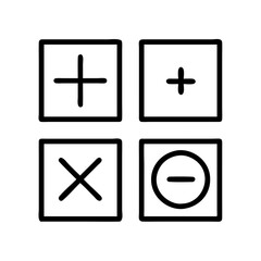 Obraz premium math equations icon, back to school line art, education icon - simple black line art icon of math equations, symbolizing back to school celebrations. education vector art.