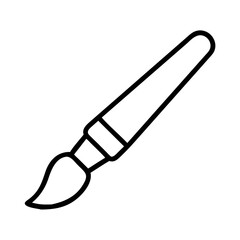 paintbrush icon, back to school line art, education icon - simple black line art icon of paintbrush, symbolizing back to school celebrations. education vector art.