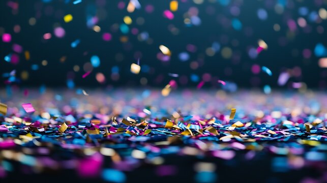 Action Filled Confetti Explosion in Air for Dynamic Celebration and Event Designs : Generative AI