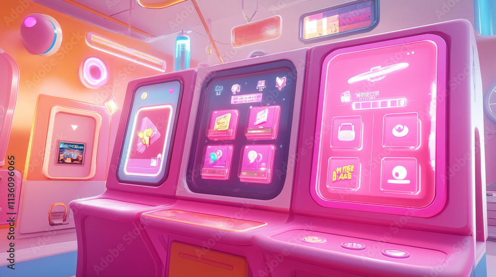 Poster game pink glossy boards of win or lose and labels of level number and experience points. vector cart