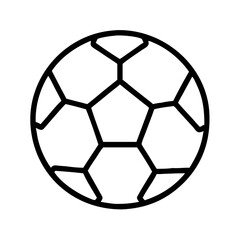 soccer ball icon, back to school line art, education icon - simple black line art icon of soccer ball, symbolizing back to school celebrations. education vector art.