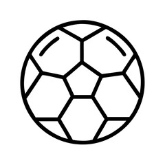 Fototapeta premium soccer ball icon, back to school line art, education icon - simple black line art icon of soccer ball, symbolizing back to school celebrations. education vector art.