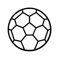 Fototapeta premium soccer ball icon, back to school line art, education icon - simple black line art icon of soccer ball, symbolizing back to school celebrations. education vector art.