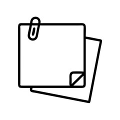 sticky notes icon, back to school line art, education icon - simple black line art icon of sticky notes, symbolizing back to school celebrations. education vector art.