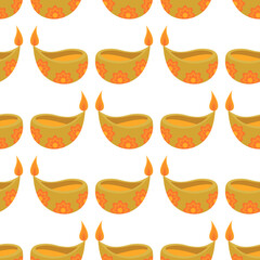Diwali Candless Seamless Pattern