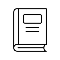 Fototapeta premium textbook icon, back to school line art, education icon - simple black line art icon of textbook, symbolizing back to school celebrations. education vector art.