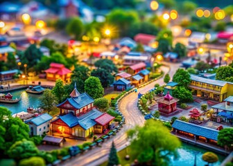 Fototapeta premium Deep Learning Images: Tilt-Shift Miniature World Datasets for AI Training