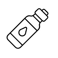 water bottle icon, back to school line art, education icon - simple black line art icon of water bottle, symbolizing back to school celebrations. education vector art.