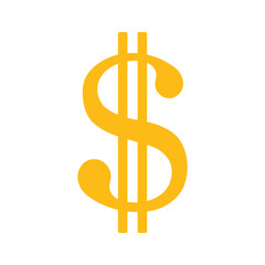 Obraz premium żółty symbol dolara, grafika wektorowa