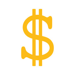 żółty symbol dolara, grafika wektorowa