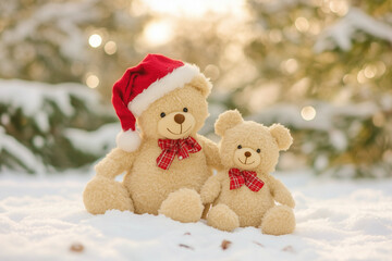 teddy bear in santa hat
