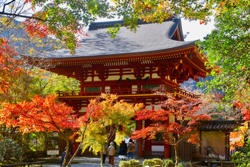 秋の室生寺・二王門（奈良県・宇陀市）