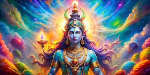 Divine Power: Shiv Shakti Art Illustration, Hindu Goddess, Powerful Deity, Spiritual Art, Indian Mythology, Abstract Art, Energy, Cosmic Energy, Religious Art