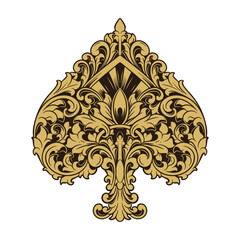 ace of spades ornament luxury for card