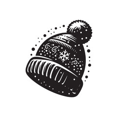 snow hat silhouette vector illustration