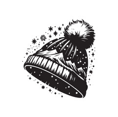 snow hat silhouette vector illustration