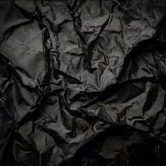 High resolution black hued old paper with natural wrinkles and subtle tonal variations for creative projects. Generative AI