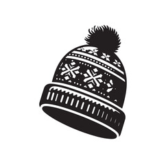 snow hat silhouette vector illustration