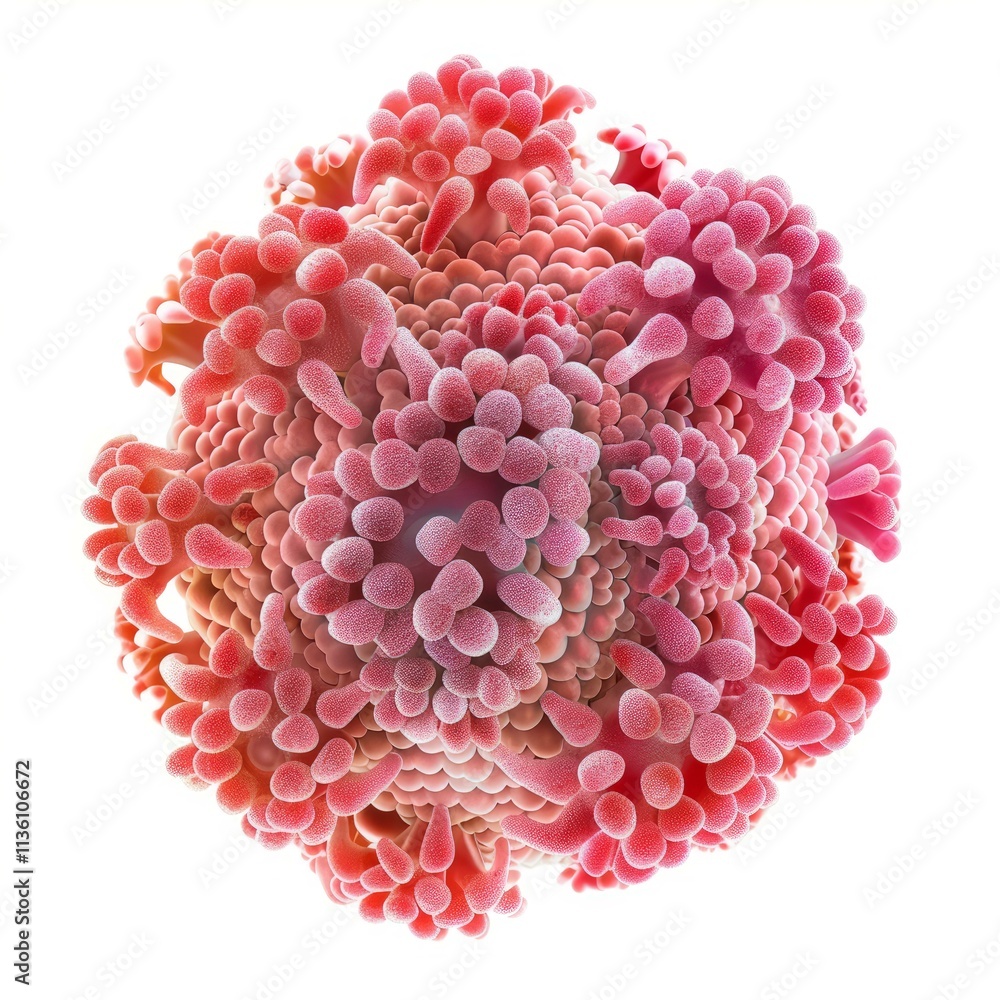 Poster highly detailed 3d rendering of a respiratory syncytial virus - rsv - particle showing surface glyco