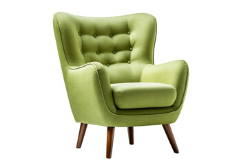 Naklejka premium Comfortable armchair with a minimalist back view. isolated on white background or png background or transparent background.