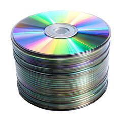 Stack of CD glare isolated on transparent background