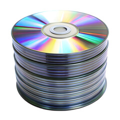 Stack of CD glare isolated on transparent background