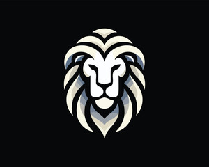 Lion head logo, lion head icon, lion face logo. Simple silhouette. Flat style. Black lion face icon logo. Logo design template. Vector illustration. Animal logotype concept.