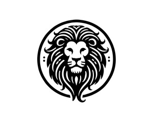 Lion head logo, lion head icon, lion face logo. Simple silhouette. Flat style. Black lion face icon logo. Logo design template. Vector illustration. Animal logotype concept.