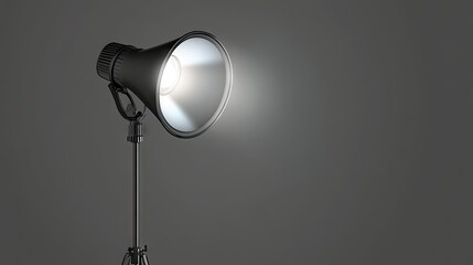 Professional-grade flash lamp with an adjustable softbox in a clean studio.