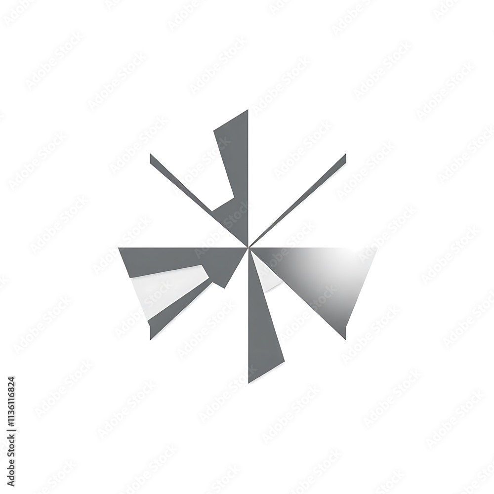 Poster abstract geometric starburst: a simple, elegant, and modern design with a grayscale color scheme. th
