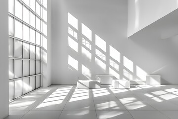 Fototapeta premium Sunlit Minimalist Interior Design