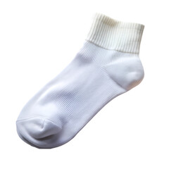 White sock isolated on transparent background