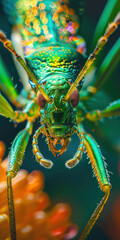 Macro Shot of Green Insect