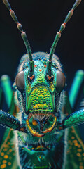 Macro Shot of Green Insect