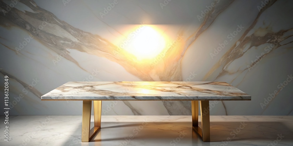 Aufkleber elegant low light photography of an empty marble table isolated on white background for stylish prod