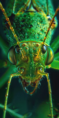 Macro Shot of Green Insect