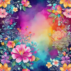 abstract floral background with flowers