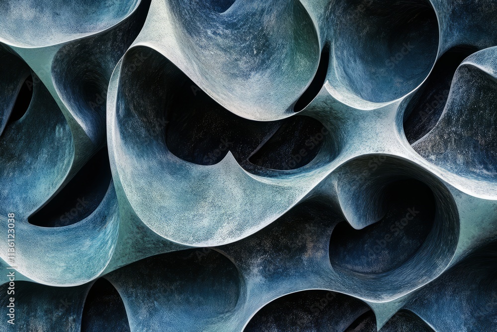 Poster organic shapes in a textured design showcasing natural forms and soft curves