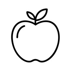 apple icon, fall line art, fall icon - simple black line art icon of apple, symbolizing fall celebrations. fall vector art.