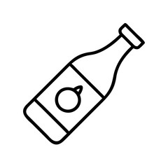 cider bottle icon, fall line art, fall icon - simple black line art icon of cider bottle, symbolizing fall celebrations. fall vector art.