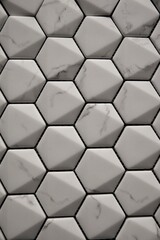 Fototapeta premium White hexagon marble mosaic texture background