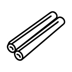 cinnamon sticks icon, fall line art, fall icon - simple black line art icon of cinnamon sticks, symbolizing fall celebrations. fall vector art.