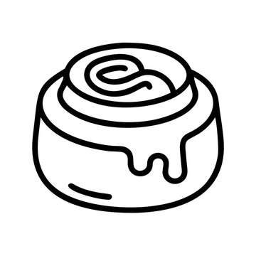 recommend clip art: cinnamon roll icon, fall line art, fall icon - simple black line art icon of cinnamon roll, symbolizing fall celebrations. fall vector art.