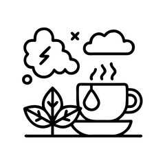 Obraz premium cozy fall morning icon, fall line art, fall icon - simple black line art icon of cozy fall morning, symbolizing fall celebrations. fall vector art.