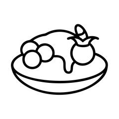 cranberry sauce icon, fall line art, fall icon - simple black line art icon of cranberry sauce, symbolizing fall celebrations. fall vector art.