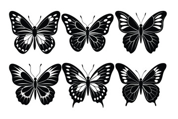 Naklejka premium Collection of butterfly silhouette